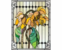 (image for) Victorian sunflower stained glass pattern