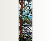 (image for) Waterfall trees rocks columbines mountains