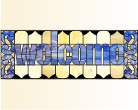 (image for) Welcome stained glass transom