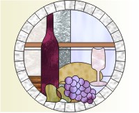 (image for) Wine glass, grapes and bottle