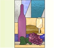 (image for) Wine glass, grapes and bottle var1