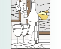 (image for) Wine (bottle and glasses) sunset