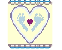 (image for) Cross stitch baby memory (BOY) footprints
