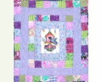 (image for) Bird and birdhouse quilt block
