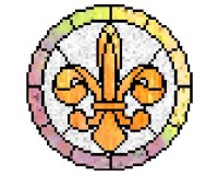 (image for) Fleur-de-lis in round cross stitch