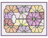 (image for) Four panel geometric flowers