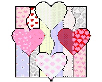 (image for) Heart quilt glass 2 counted cross stitch pattern
