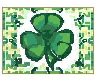 (image for) St. Patrick's day - single shamrock with celtic border