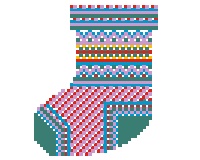 (image for) Christmas counted cross stitch stocking ornament pattern